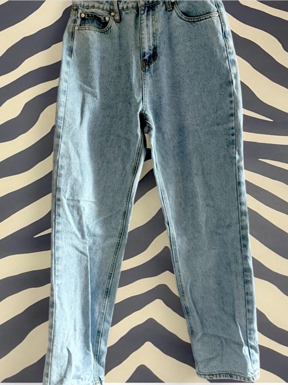 Princess Polly Light Blue High-Rise Straight Jeans